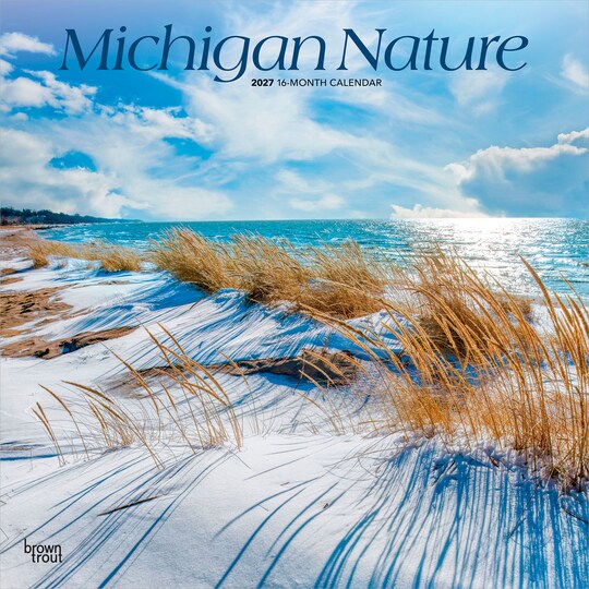 BrownTrout; Michigan Nature | 2027 12 x 24 Inch (Hanging) Monthly Square Wall Calendar | Plastic-Free; Category:Wall Calendars; Image:1
